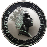 Australia. Elizabeth II AG 2 Dollars. Proof 2 Ounce 2 Ounce Kookaburra. 1992.