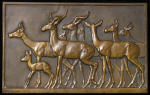 France. Mauruce Thenot Æ Plaque "Gazelles". 1936.