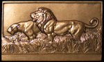 France. Mauruce Thenot Æ Plaque "Lions". 1936.