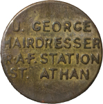 Wales, Vale of Glamorgan. RAF Station St. Athan Brass 8d. 1920-1942. 