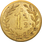 Great Britain, Boston, Lincs. R.H.Clemow Brass 1 1/2d. Pub Token. 1880-90.