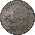Great Britain, Herefordshire. Hereford Bull CU Penny Token. 1796.