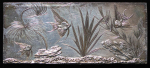 Unknown Origin. Silvered Brass plaque depicting Angel Fish. ND.