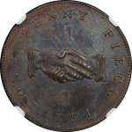 SIERRA LEONE COMPANY. British Colonial Africa Æ Proof Penny Token. 1791. 