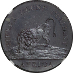 SIERRA LEONE COMPANY. British Colonial Africa Æ Proof Penny Token. 1791.