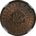 India, British Colonial. Bombay CU Half Rupee Token. c.1905.