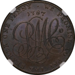 GREAT BRITAIN, Wales. Anglesey Paris Mines CU Penny Token. 1787.