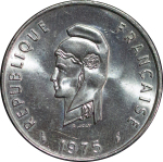 French Afars & Issas, Fifth Republic Cu Ni 50 Francs.1975.