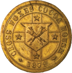 Wales, Bangor. Cross Foxes BR Coffee House token. 1879.