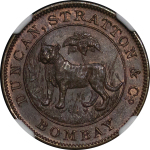 India, British Colonial. Bombay CU Half Rupee Token. c.1905.