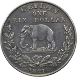 Ceylon, British Colonial. George IV AR Rixdollar. 1821.