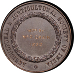 India. Colonial British Æ Horticultural & Agricultural Prize Medallion. 1930. 
