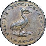 Great Britain, London. Pidcocks CU Farthing Token. 1801. 