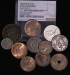 Mixed World Lot of 11 coins depicting animals. 1800-1976. 