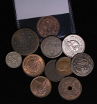 Mixed World Lot of 11 coins depicting animals. 1800-1976. 