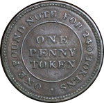 Great Britain, North Wales. Flint Lead Works CU Penny Token. 1813. 