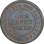 Great Britain, North Wales. Flint Lead Works CU Penny Token. 1813. 