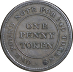Great Britain, North Wales. Flint Lead Works CU Penny Token. 1813. 