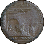 Great Britain. Mid Wales, Camarthenshire CU Iron Works Halfpenny Token. 1792.
