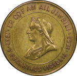 Great Britain, North Wales. Denbigh BR Advertising Token, "Draper & Silk Merchant". 1897.