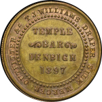 Great Britain, North Wales. Denbigh BR Advertising Token, "Draper & Silk Merchant". 1897.