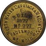 Great Britain, North Wales. Padeswood Carriage & Wagon Co. BR Works Check. 1877. 