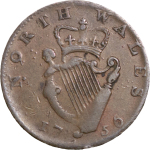 Great Britain, North Wales. George III CU Halfpenny Token. 1756.