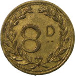 Great Britain, South Wales. Glamorgan R.A.F. Base St. Athan BR Eight Pence Hairdresser Token. 1939-1945.