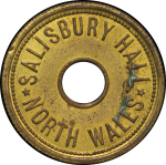 Great Britain, North Wales. Salisbury Hall BR One Penny Token. 1897.
