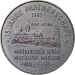 Great Britain, North Wales. Wrexham Ni Town Twinning Commemorative. 1985.