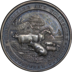 Great Britain, North Wales. Denbigh & Flint Show AR Agricultural Society Award Medallion. 1884. 