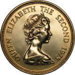 Mauritius, British Commonwealth. Elizabeth II AU 1000 Rupees. 1975. 