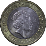 Great Britain. Elizabeth II Bi Metal Two Pounds. 2016.