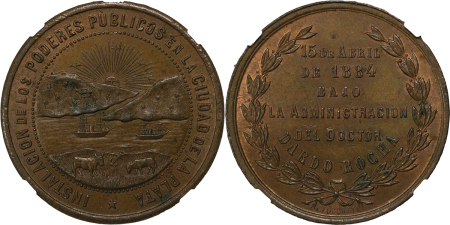ARGENTINA, Dardo Rocha CU Medallion. 1884. 