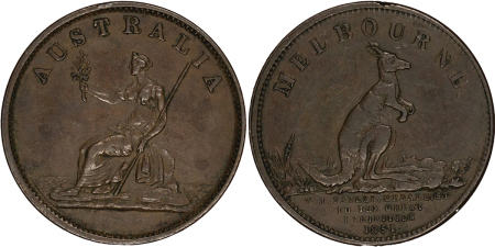 Australia. Melbourne CU Halfpenny Token. 1851. 