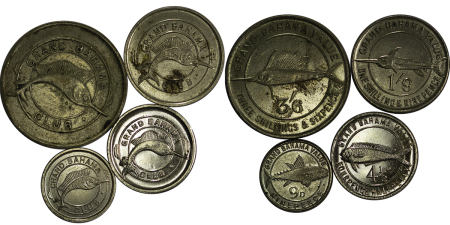 Bahamas. Grand Bahamas Club Ni set of 4 denomination tokens. 1948-1950.