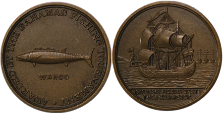 Bahamas. Bahamas Fishing Tournament Æ Winners Medal for "WAHOO". 1971-1984.