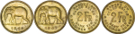 Africa, Belgium Congo Brass 2 Francs. 1946 & 1947. (2 coin lot).
