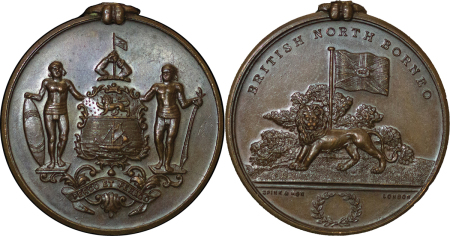 British North Borneo, Great Britain Colonial. Victoria Æ Medallion. 1897-1916.