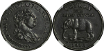 Ceylon, British Colonial. George III CU ½ Stiver. 1815.