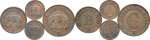 Ceylon, Sebastian Mills CU Token set of 4 coins. Coffee Mill. 1866-70.