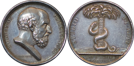 France, Louis XVI. Hippocrates AG Medallion for Philosphy in Medicine. 1789. 