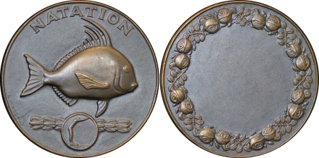 France. Art Deco Æ Diving Award. Circa 1924. 