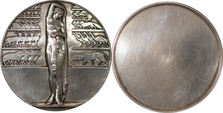 France. La Mode, Art Deco AG Medallion. 1932. 