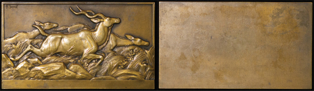 France. Mauruce Thenot Æ Plaque "Antelope". 1936. 