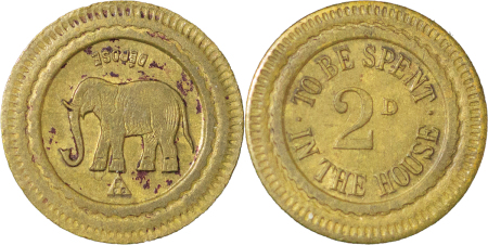 France. Brass 2d. Token. 1899-1902. 