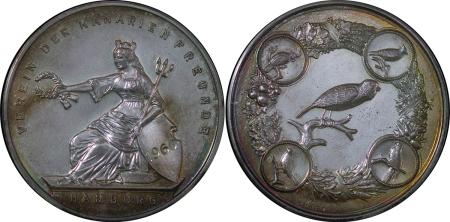 Germany, Hamburg. Canary keeping prize medal. 1960. 