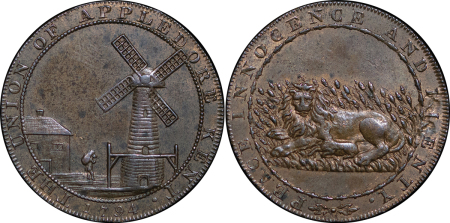 Great Britain, Appledore. Kent Hops CU Halfpenny token. 1794. 