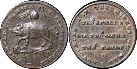 Great Britain, Spence CU Farthing Token. 1795. 