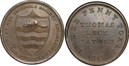 Great Britain. Beverley, Yorkshire CU Three Pence Token. 1813. 